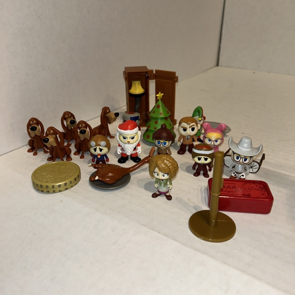 Complete Christmas Story Leg Lamp Bunny Ralphie Old Mann Crate‎ Mini Figures D1